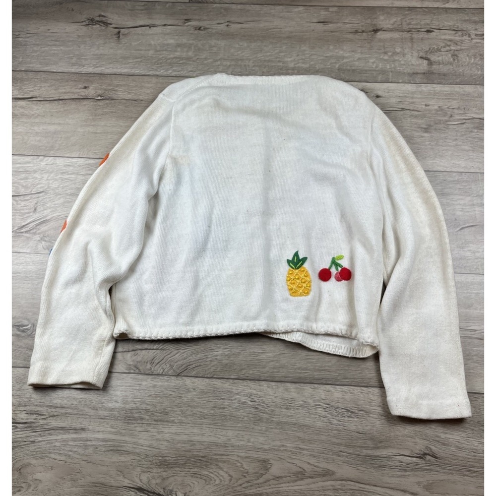 Vintage Michael Simon Cardigan Sweater Size XL Strawberry Flowers Basket Fruit - Picture 11 of 14